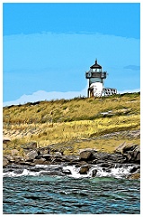 Pond Island Lighthouse in Maine - Digital Painting